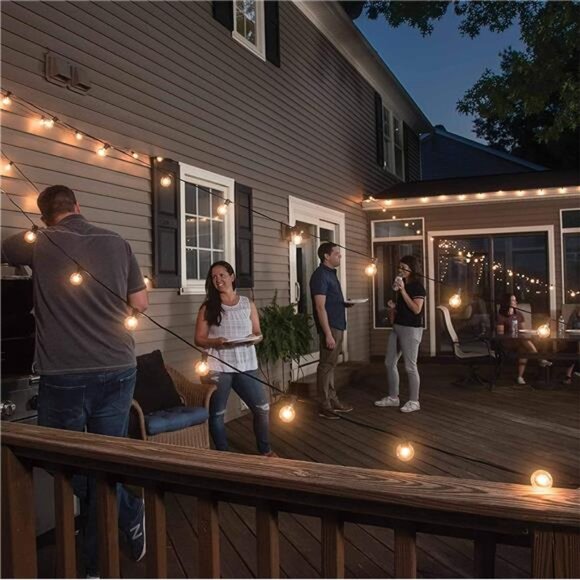 Outdoor LED Globe String Lights G40 Waterproof Patio Backyard Decor 25ft Bulbs - Picture 3 of 8